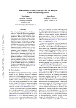 A Hypothesis-Driven Framework for the Analysis of Self-Rationalising
  Models