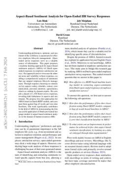 Aspect-Based Sentiment Analysis for Open-Ended HR Survey Responses