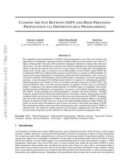 Closing the Gap Between SGP4 and High-Precision Propagation via
  Differentiable Programming