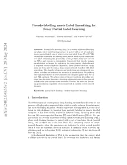 Pseudo-labelling meets Label Smoothing for Noisy Partial Label Learning
