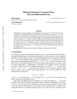 Efficient Estimation of a Gaussian Mean with Local Differential Privacy