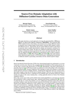 Source-Free Domain Adaptation with Diffusion-Guided Source Data
  Generation