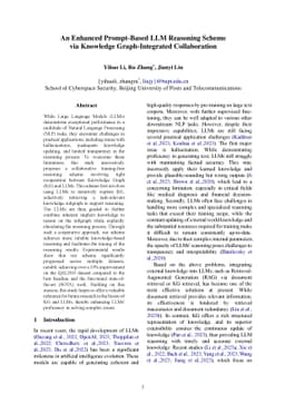 An Enhanced Prompt-Based LLM Reasoning Scheme via Knowledge
  Graph-Integrated Collaboration