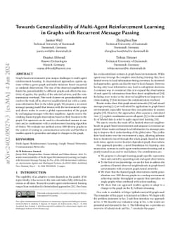 Towards Generalizability of Multi-Agent Reinforcement Learning in Graphs
  with Recurrent Message Passing