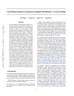 Causal Representation Learning from Multiple Distributions: A General
  Setting
