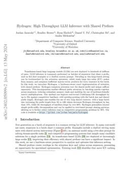 Hydragen: High-Throughput LLM Inference with Shared Prefixes