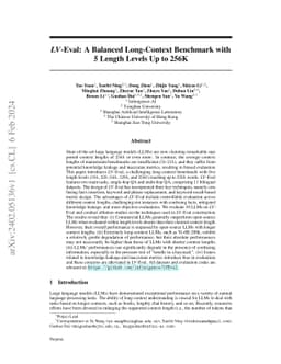 LV-Eval: A Balanced Long-Context Benchmark with 5 Length Levels Up to
  256K