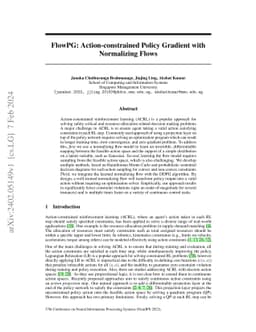FlowPG: Action-constrained Policy Gradient with Normalizing Flows