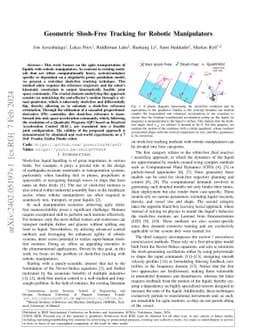 Geometric Slosh-Free Tracking for Robotic Manipulators
