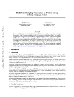 The Effect of Sampling Temperature on Problem Solving in Large Language
  Models