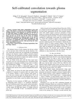 Self-calibrated convolution towards glioma segmentation
