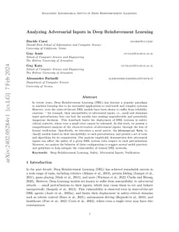 Analyzing Adversarial Inputs in Deep Reinforcement Learning