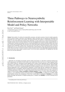Three Pathways to Neurosymbolic Reinforcement Learning with
  Interpretable Model and Policy Networks