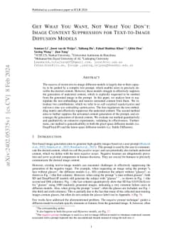 Get What You Want, Not What You Don't: Image Content Suppression for
  Text-to-Image Diffusion Models