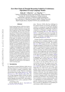 Zero-Shot Chain-of-Thought Reasoning Guided by Evolutionary Algorithms
  in Large Language Models