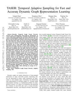 TASER: Temporal Adaptive Sampling for Fast and Accurate Dynamic Graph
  Representation Learning