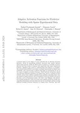 Adaptive Activation Functions for Predictive Modeling with Sparse
  Experimental Data