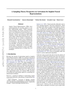 A Sampling Theory Perspective on Activations for Implicit Neural
  Representations