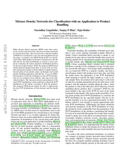 Mixture Density Networks for Classification with an Application to
  Product Bundling