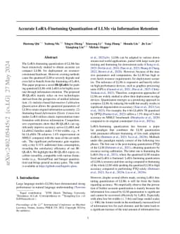 Accurate LoRA-Finetuning Quantization of LLMs via Information Retention