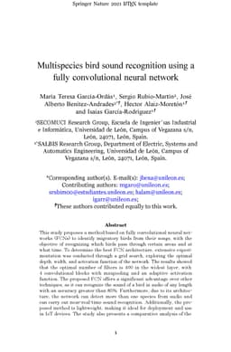 Multispecies bird sound recognition using a fully convolutional neural
  network