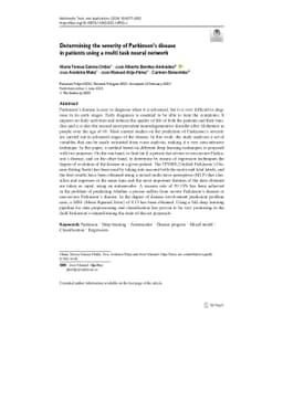 Determining the severity of Parkinson's disease in patients using a
  multi task neural network