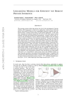 Linearizing Models for Efficient yet Robust Private Inference