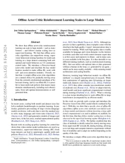 Offline Actor-Critic Reinforcement Learning Scales to Large Models