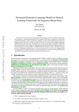 Pretrained Generative Language Models as General Learning Frameworks for
  Sequence-Based Tasks