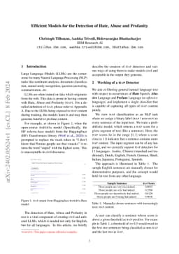 Efficient Models for the Detection of Hate, Abuse and Profanity