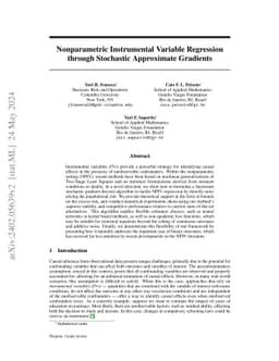 Nonparametric Instrumental Variable Regression through Stochastic
  Approximate Gradients