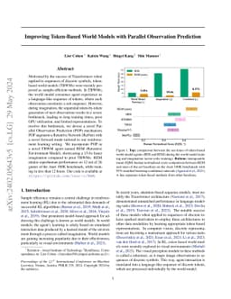 Improving Token-Based World Models with Parallel Observation Prediction
