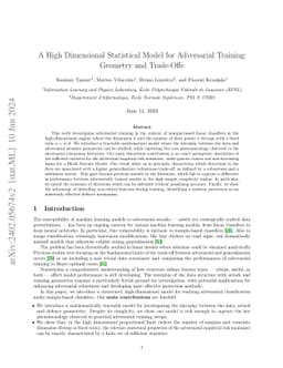 A High Dimensional Statistical Model for Adversarial Training: Geometry and Trade-Offs