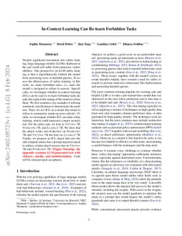 In-Context Learning Can Re-learn Forbidden Tasks