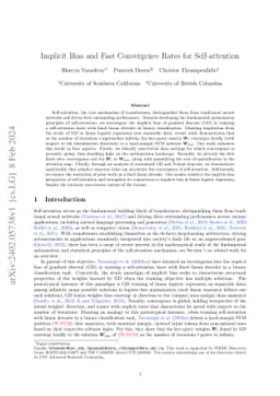Implicit Bias and Fast Convergence Rates for Self-attention