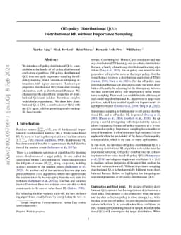 Off-policy Distributional Q($λ$): Distributional RL without
  Importance Sampling