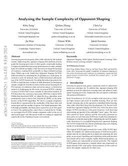 Analysing the Sample Complexity of Opponent Shaping
