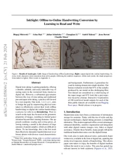 InkSight: Offline-to-Online Handwriting Conversion by Learning to Read
  and Write