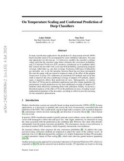 On Temperature Scaling and Conformal Prediction of Deep Classifiers
