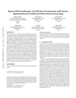 Sparse-VQ Transformer: An FFN-Free Framework with Vector Quantization
  for Enhanced Time Series Forecasting