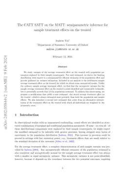 The CATT SATT on the MATT: semiparametric inference for sample treatment
  effects on the treated