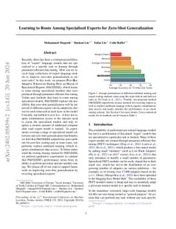 Learning to Route Among Specialized Experts for Zero-Shot Generalization