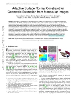 Adaptive Surface Normal Constraint for Geometric Estimation from
  Monocular Images