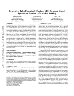Generative Echo Chamber? Effects of LLM-Powered Search Systems on
  Diverse Information Seeking