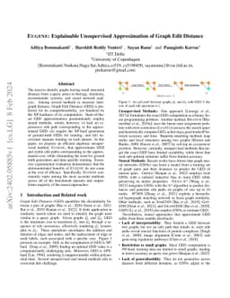 EUGENE: Explainable Unsupervised Approximation of Graph Edit Distance with Generalized Edit Costs