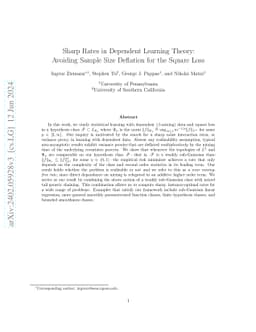 Sharp Rates in Dependent Learning Theory: Avoiding Sample Size Deflation for the Square Loss