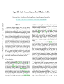 Separable Multi-Concept Erasure from Diffusion Models