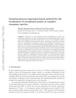 Gaussian-process-regression-based method for the localization of
  exceptional points in complex resonance spectra