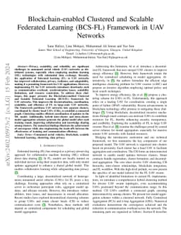 Blockchain-enabled Clustered and Scalable Federated Learning (BCS-FL)
  Framework in UAV Networks