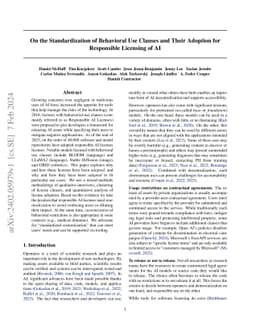 On the Standardization of Behavioral Use Clauses and Their Adoption for
  Responsible Licensing of AI